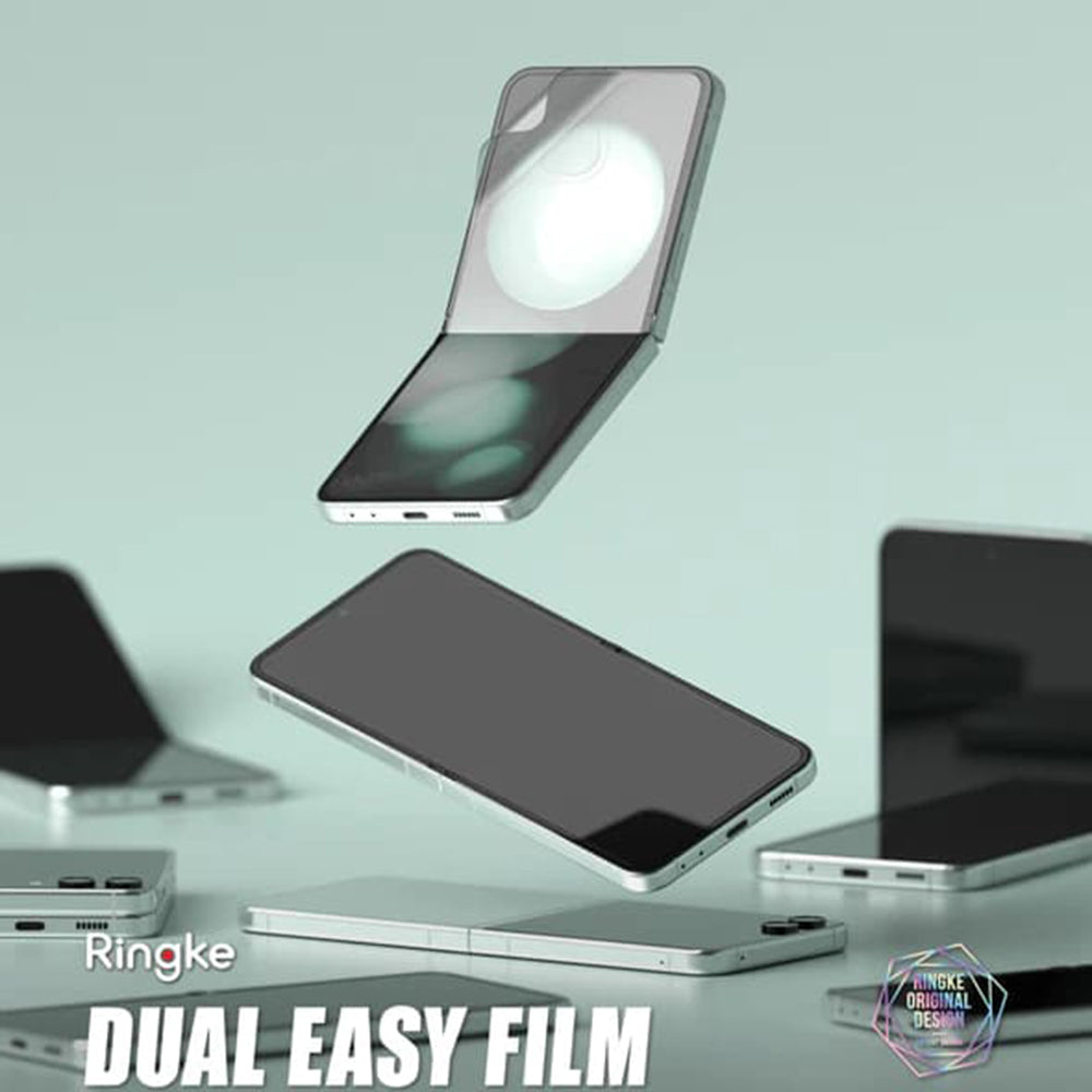 Beskyttelsesfilm til indvendig skærm Ringke Dual Easy for Samsung Galaxy Z Flip5 F731, Plastik, Sæt med 2 stykker