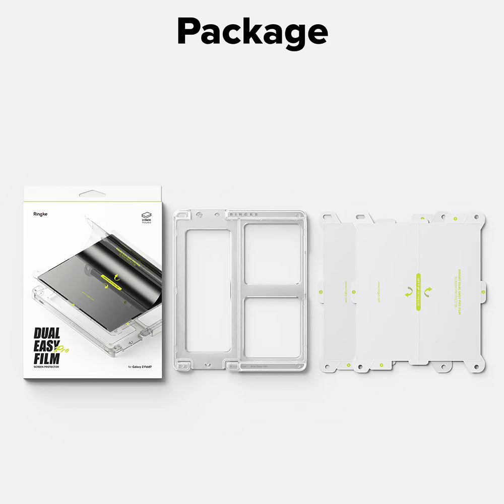 Indvendig Skærmbeskyttelsesfilm Ringke Dual Easy Pro til Samsung Galaxy Z Fold7 F966, Plastik, Sæt med 2 stk