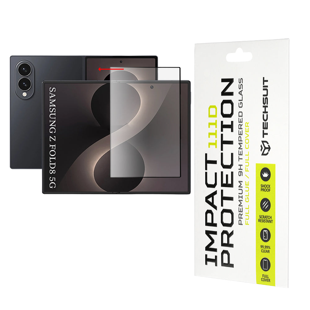 Indvendig skærmbeskyttelsesfilm Techsuit til Samsung Galaxy Z Fold8 F971, hærdet glas, fuld lim, 111D, sort