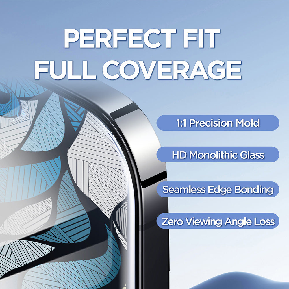 Beskyttelsesfilm Lito D+ Max 4K til Apple iPhone 17 / 16 Pro, Hærdet Glas, Fuldklæbende, Sort