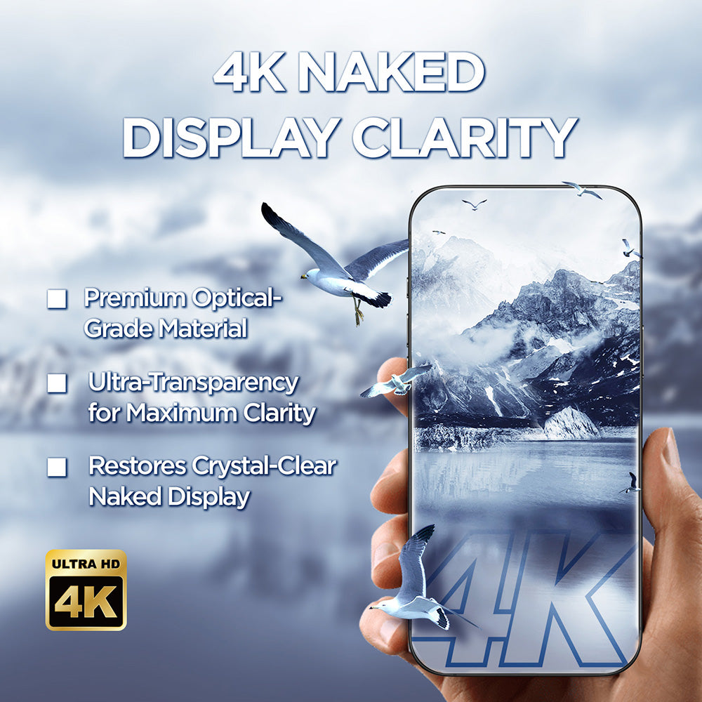 Beskyttelsesfilm Lito D+ Max 4K til Apple iPhone 17 Pro Max, Hærdet Glas, Fuldklæbende, Sort
