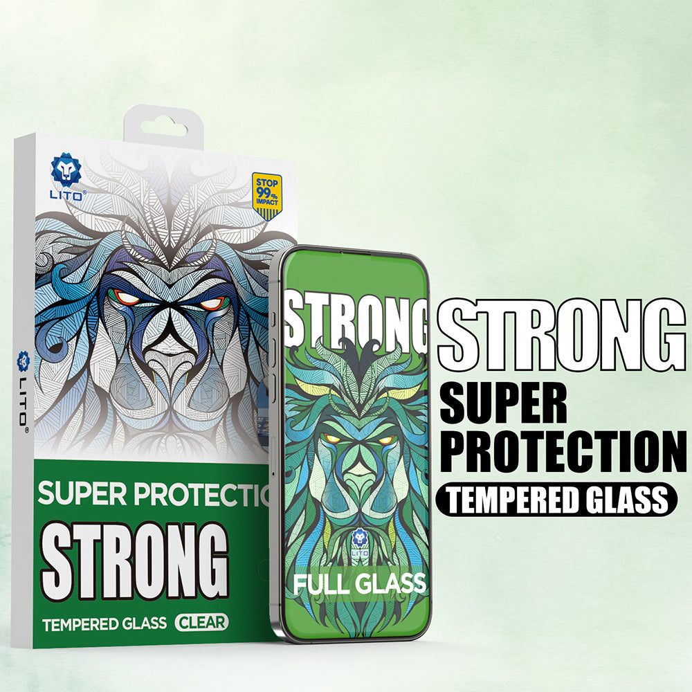 Beskyttelsesfilm Lito D+ Max Strong til Apple iPhone 17 Air, Hærdet Glas, Fuldklæbende, Sort