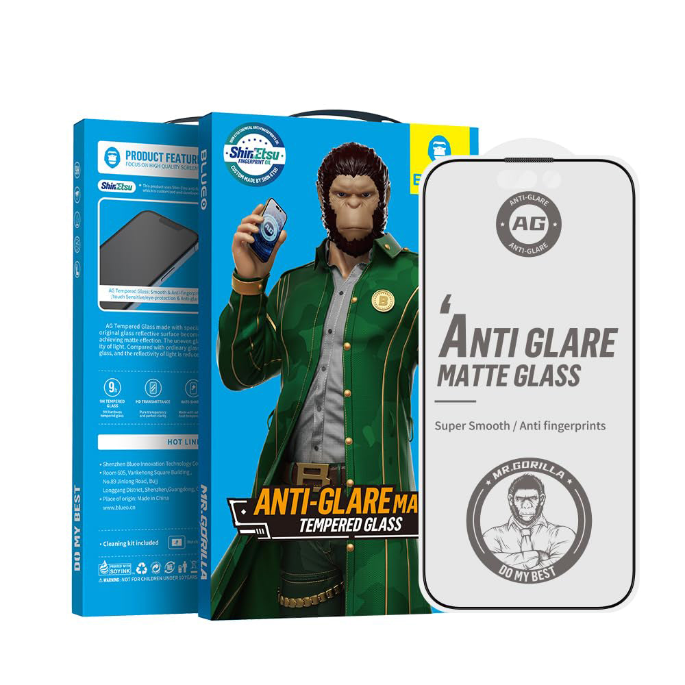 Beskyttelsesfilm Matte Blueo Anti-Glare til Apple iPhone 17 Air, Hærdet Glas, Full Glue