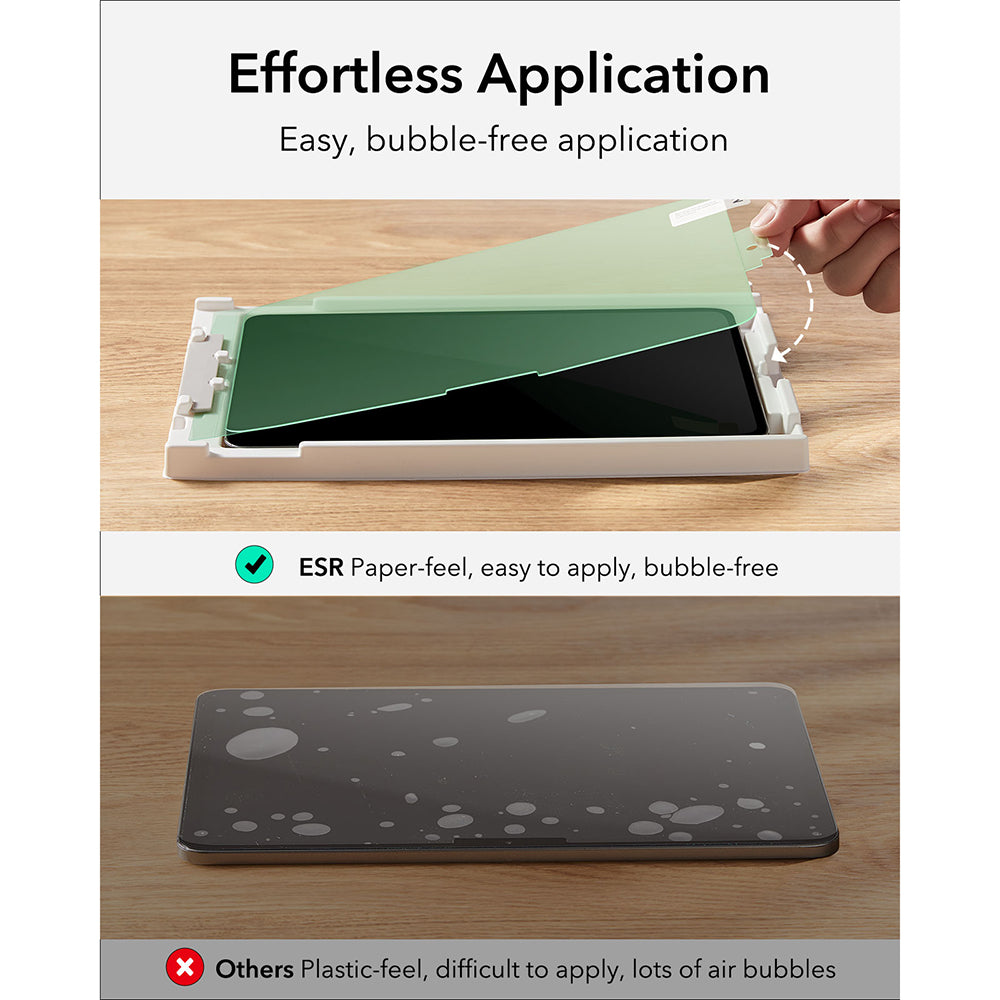 Beskyttelsesfolie Matte ESR Paper Feel til Apple iPad Air 11 (2025) / Air 11 (2024), Plastik, Sæt med 2 stykker