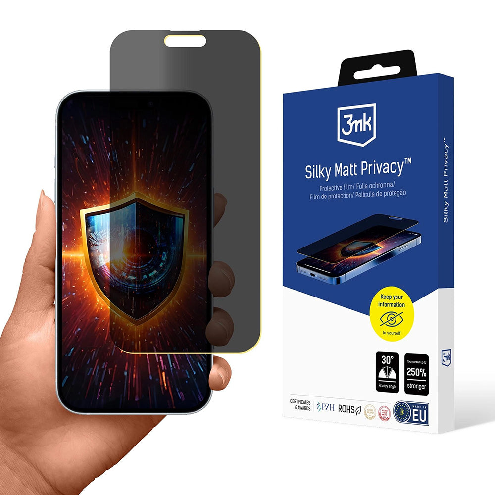 Beskyttelsesfolie Matte Privacy 3MK Silky til Apple iPhone 17 Pro, Plastik