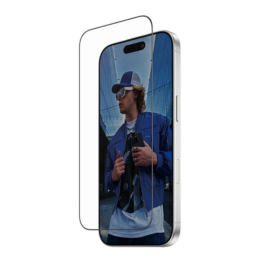 Beskyttelsesfilm til skærm PanzerGlass Ultra-Wide Fit Fastfit til Apple iPhone 17 / 16 Pro, Hærdet Glas, Full Glue, Sort