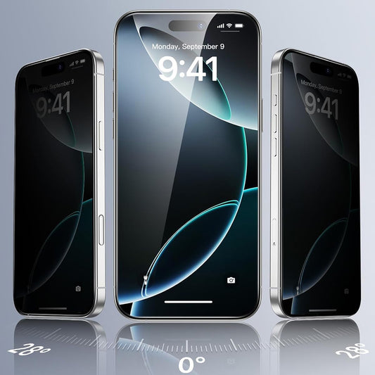 Beskyttelsesfilm Privacy ESR til Apple iPhone 17 Pro Max, Hærdet Glas, Full Glue, Sæt med 3 stykker
