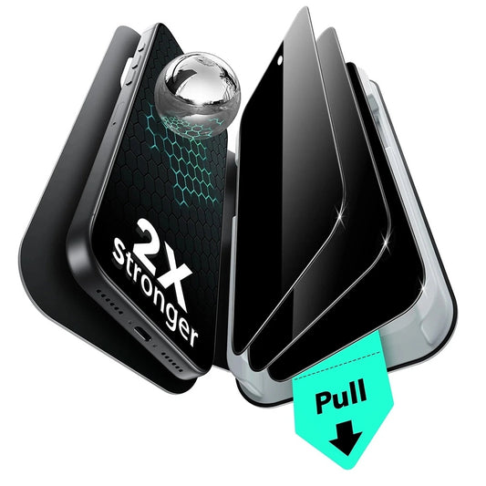 Beskyttelsesfilm Ecran Privacy ESR UltraFit til Apple iPhone 17 Pro, Hærdet Glas, Full Glue, Sæt med 3 stykker