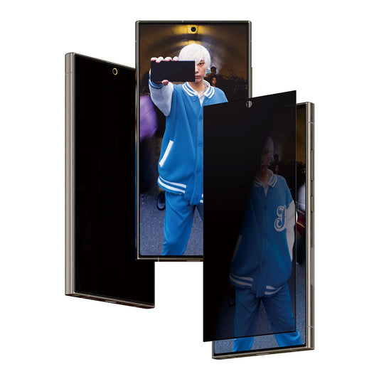 Beskyttelsesfolie Privacy PanzerGlass Ultra-Wide Fit EasyAligner til Samsung Galaxy S24 Ultra S928, Hærdet Glas, Full Glue