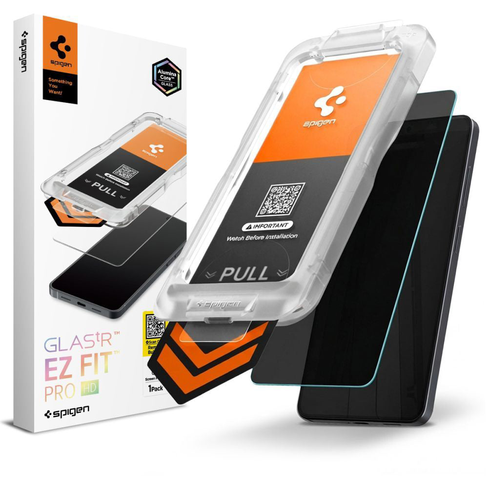 Beskyttelsesfilm til skærm Privacy Spigen GlastR EZ FIT Pro HD til Samsung Galaxy S26 Plus S947, Hærdet Glas, Full Glue AGL11087