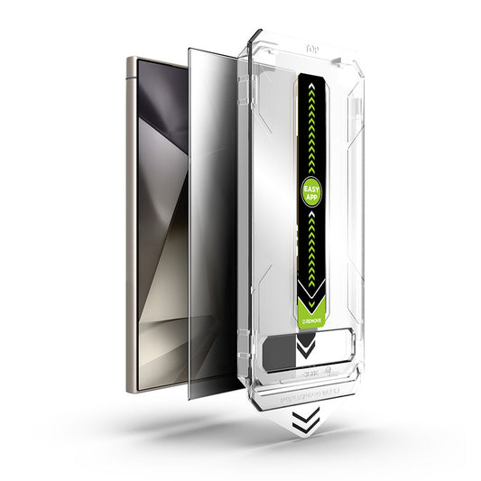 Privacy-skærmbeskyttelse Techsuit TitanGlass CrystalHD til Samsung Galaxy S24 Ultra S928, Sikkerhedsglas, Fuld lim