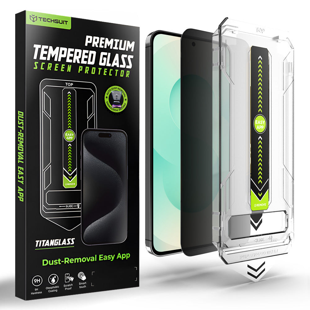 Beskyttelsesfilm til skærm Privacy Techsuit TitanGlass CrystalHD til Samsung Galaxy S26 Plus S947, Hærdet Glas, Full Glue