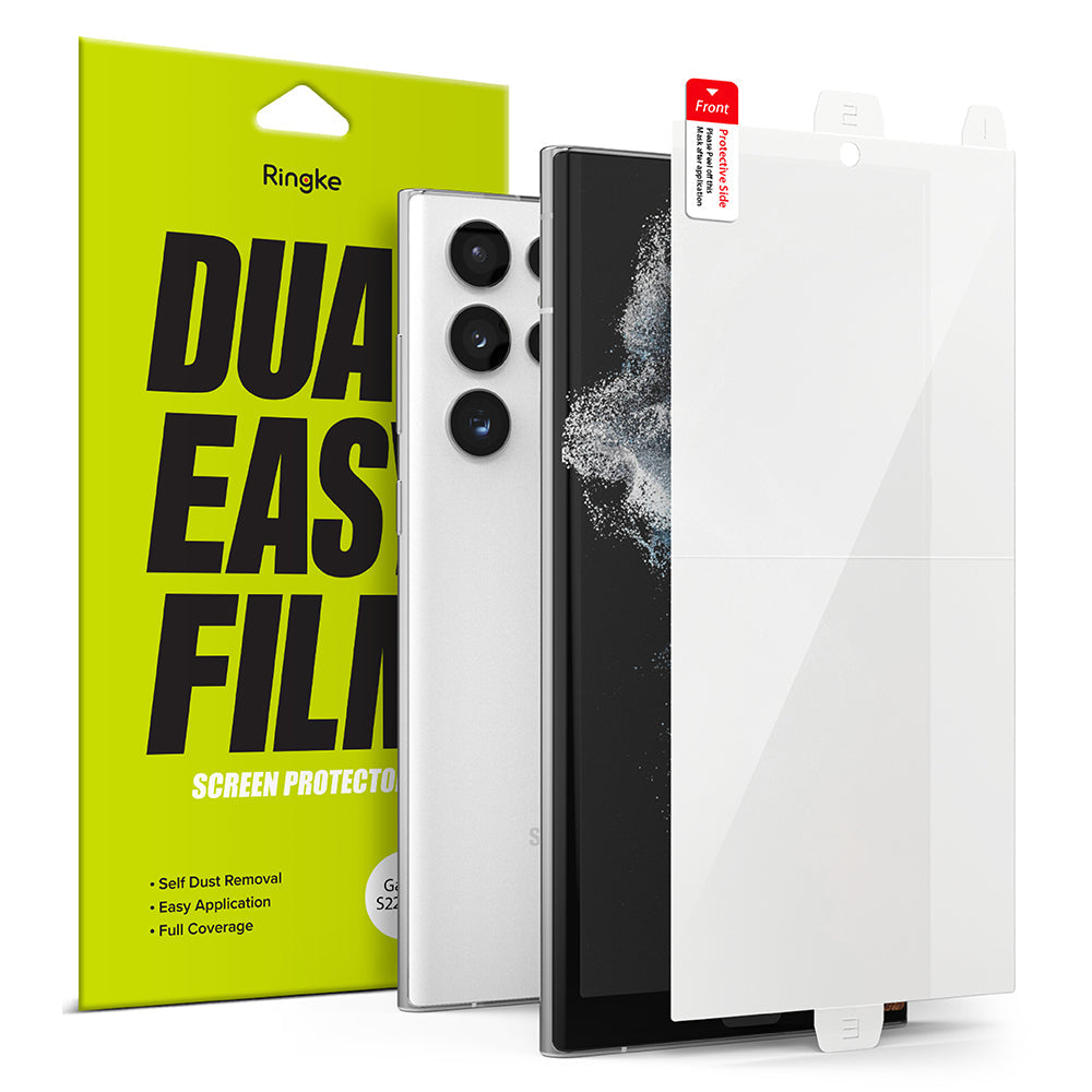 Beskyttelsesfilm til skærm Ringke Dual Easy til Samsung Galaxy S22 Ultra 5G S908, Plastik, Sæt med 2 stykker