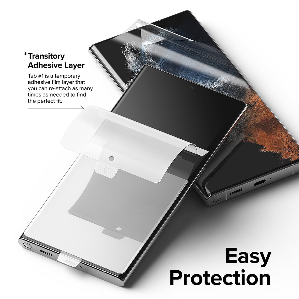 Beskyttelsesfilm til skærm Ringke Dual Easy til Samsung Galaxy S22 Ultra 5G S908, Plastik, Sæt med 2 stykker