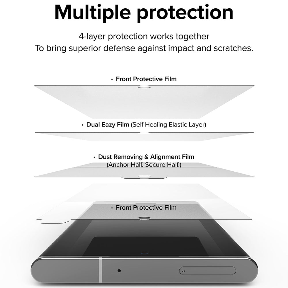 Beskyttelsesfilm til skærm Ringke Dual Easy til Samsung Galaxy S22 Ultra 5G S908, Plastik, Sæt med 2 stykker