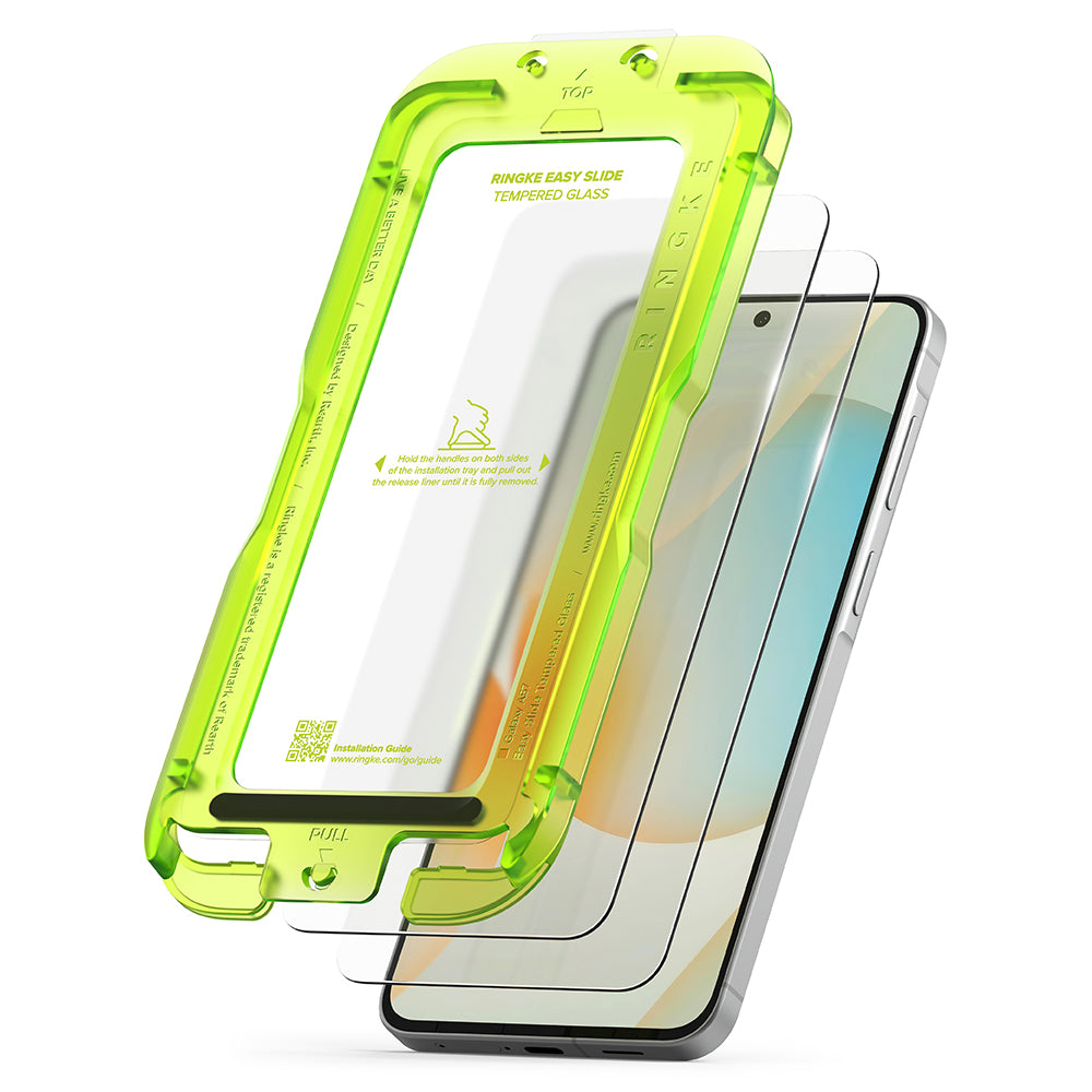 Skærmbeskyttelsesfolie Ringke Easy Slide til Samsung Galaxy A57 5G, Hærdet Glas, Fuldklæbende, Sæt med 2 stykker