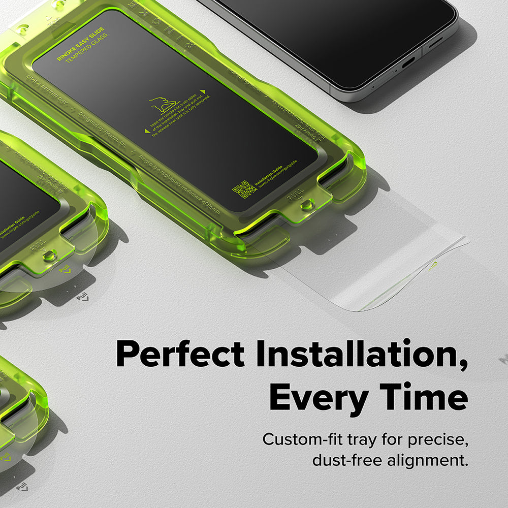 Skærmbeskyttelsesfolie Ringke Easy Slide til Samsung Galaxy A57 5G, Hærdet Glas, Fuldklæbende, Sæt med 2 stykker
