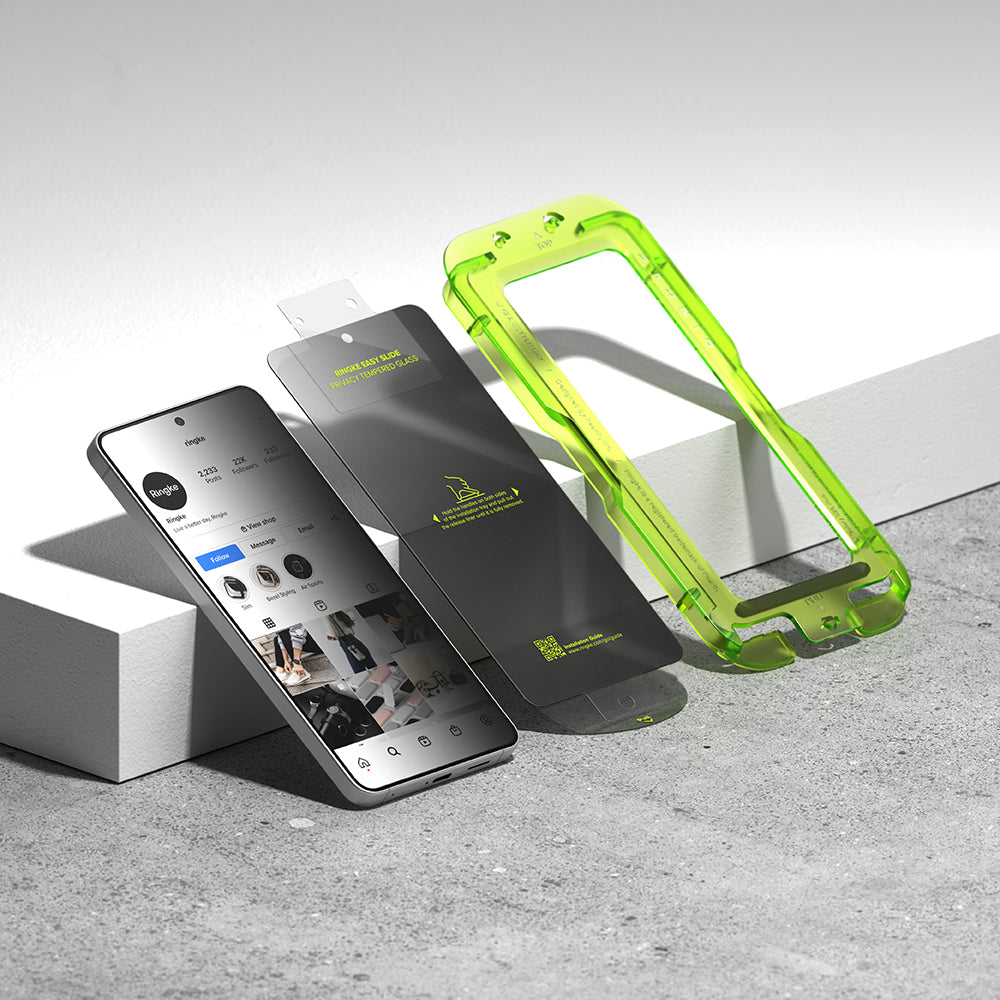 Skærmbeskyttelsesfolie Ringke Easy Slide til Samsung Galaxy S26 Plus S947, Hærdet Glas, Fuldklæbende, Sæt med 2 stykker, Sort
