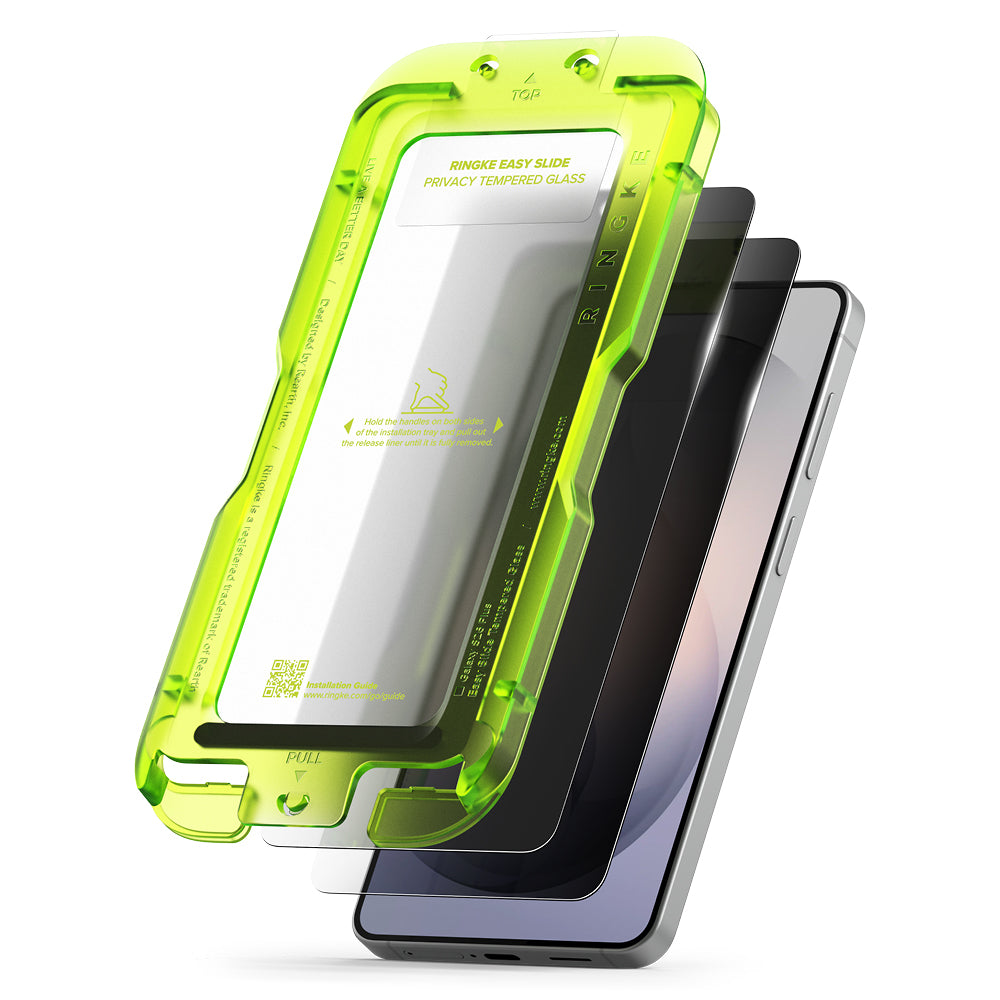 Skærmbeskyttelsesfolie Ringke Easy Slide til Samsung Galaxy S26 Plus S947, Hærdet Glas, Fuldklæbende, Sæt med 2 stykker, Sort