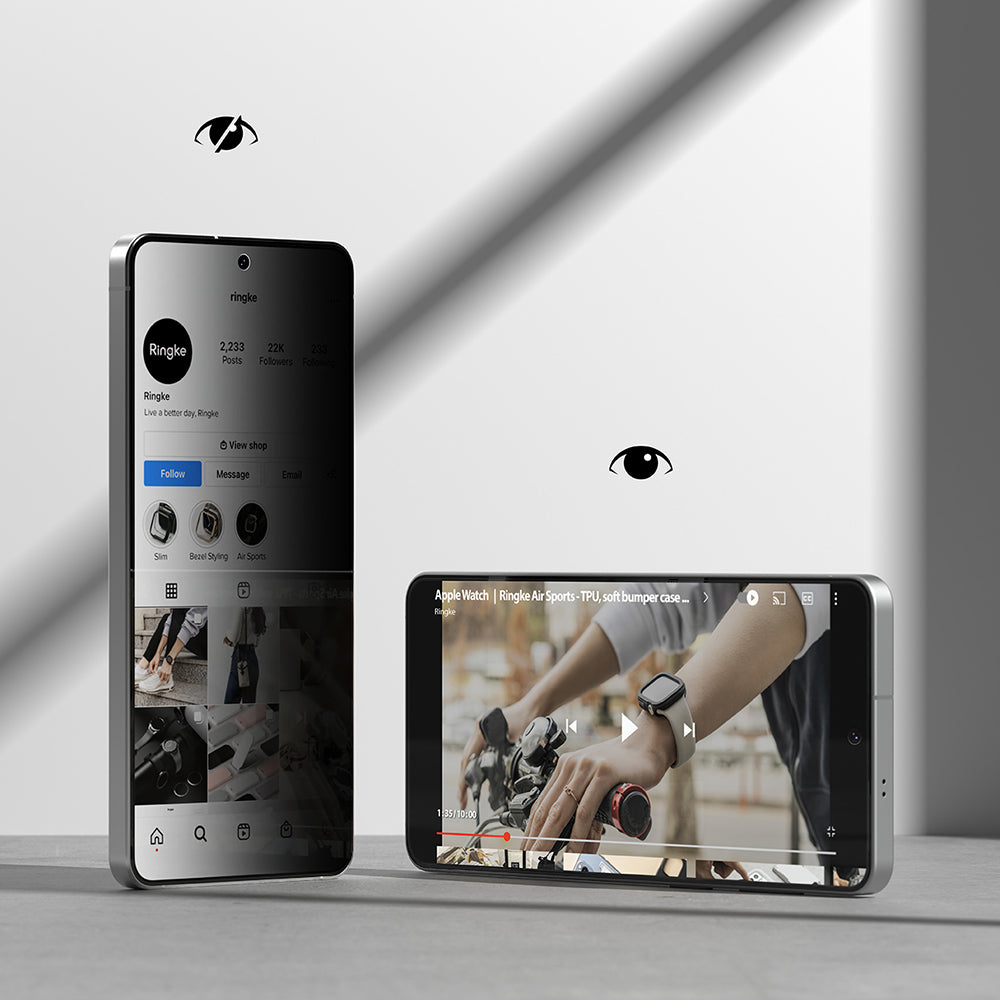 Skærmbeskyttelsesfolie Ringke Easy Slide til Samsung Galaxy S26 Plus S947, Hærdet Glas, Fuldklæbende, Sæt med 2 stykker, Sort