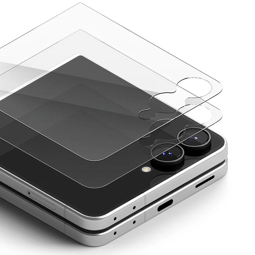 Ringke Pro Skærmbeskytter til Samsung Galaxy Z Flip8 F776, Hærdet Glas, Fuld Lim, Sæt med 2 stk