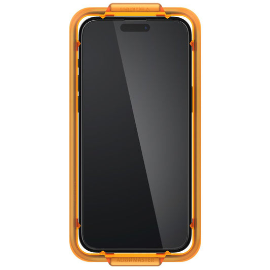 Skærmbeskyttelsesfolie Spigen GlastR Align Master til Apple iPhone 15, Hærdet Glas, Full Glue, Sæt med 2 stykker, Sort AGL06906