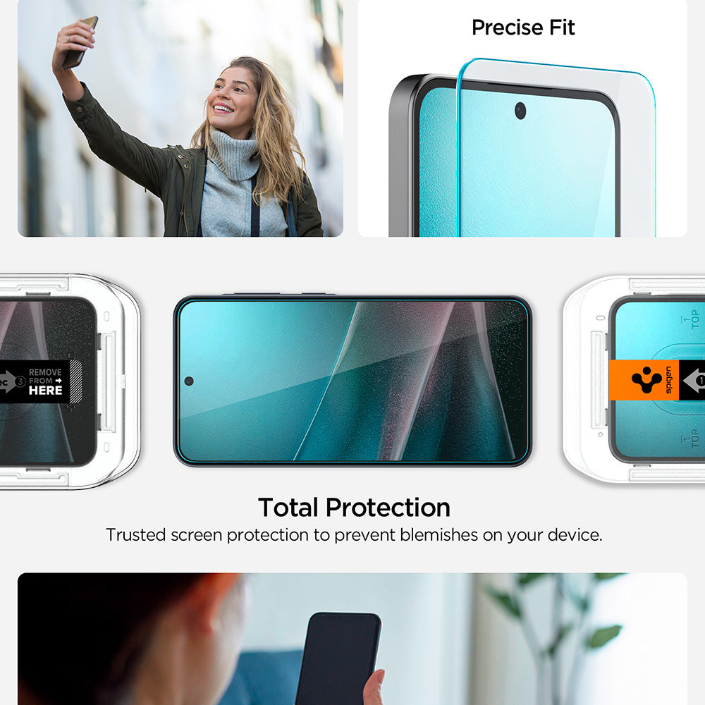 Beskyttelsesfilm til skærm Spigen GlastR EZ FIT HD til Samsung Galaxy A37 5G / A36 A366, Hærdet Glas, Fuldklæbende, Sæt med 2 stykker AGL11365