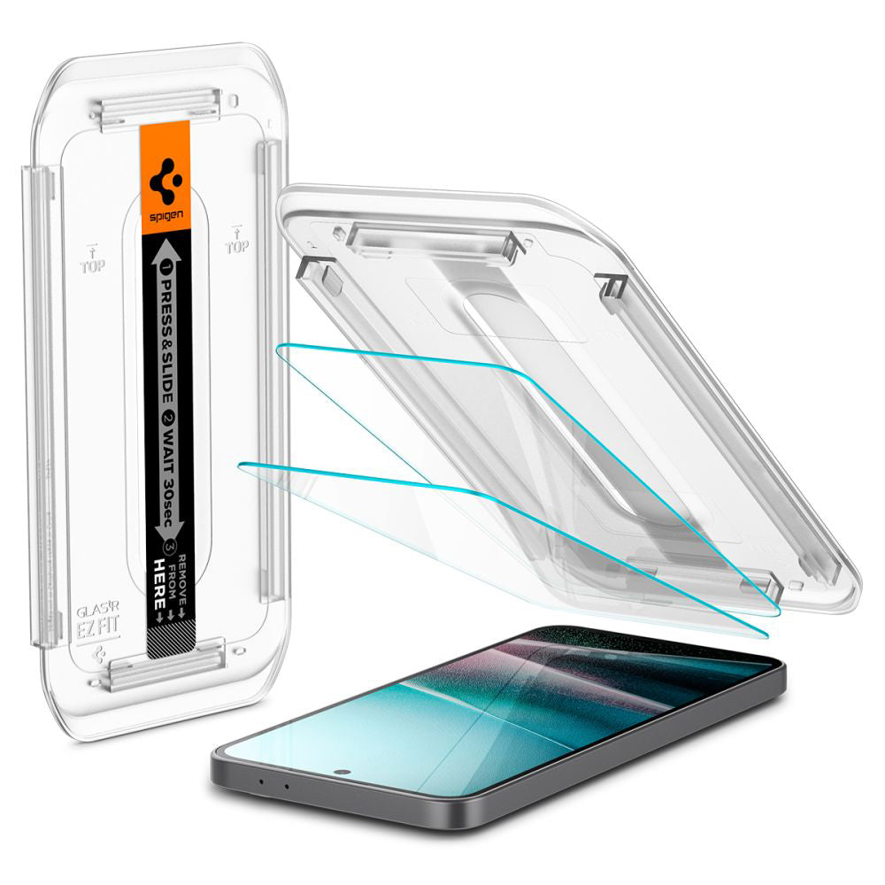 Skærmbeskyttelsesfilm Spigen GlastR EZ FIT til Samsung Galaxy A36 A366, hærdet glas, fuld lim, sæt med 2 stk. AGL09202