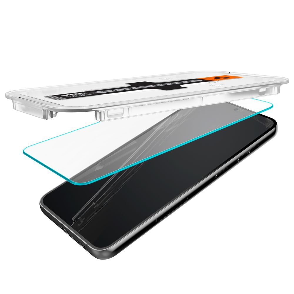 Skærmbeskyttelsesfilm Spigen GlastR EZ FIT til Samsung Galaxy S23 S911, Hærdet Glas, Fuldklæbende, Sæt med 2 stykker AGL05958