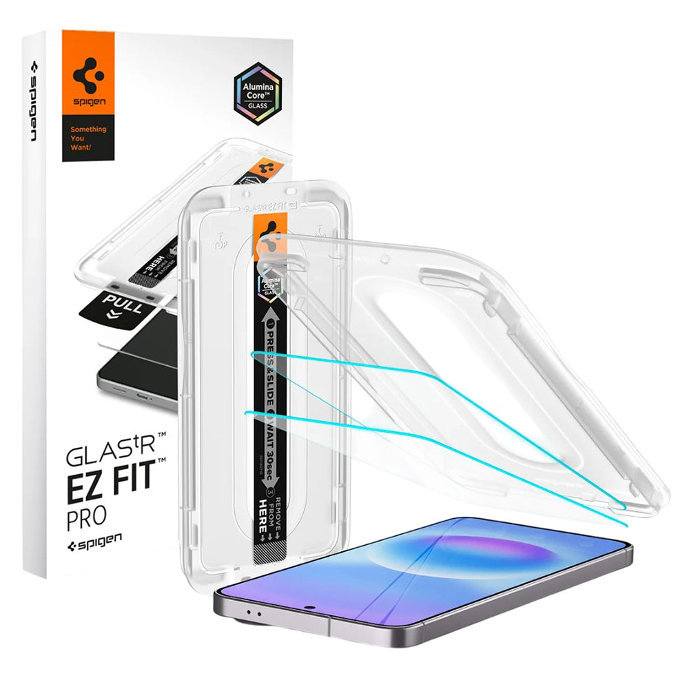 Beskyttelsesfilm til skærm Spigen GlastR EZ FIT Pro HD til Samsung Galaxy A57 5G, Hærdet Glas, Fuldklæbende, Sæt med 2 stykker AGL11397
