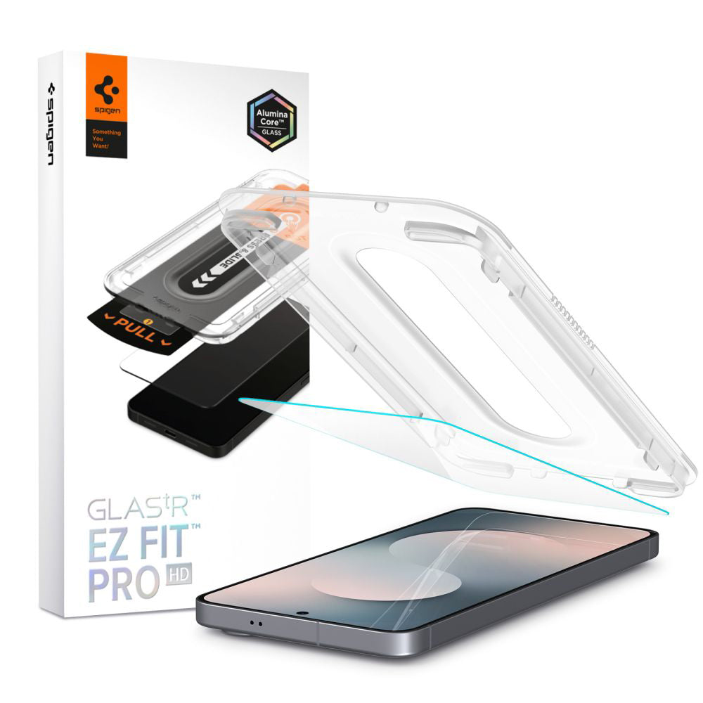 Beskyttelsesfilm til skærm Spigen GlastR EZ FIT Pro HD til Samsung Galaxy S25 FE, Hærdet Glas, Full Glue AGL10203