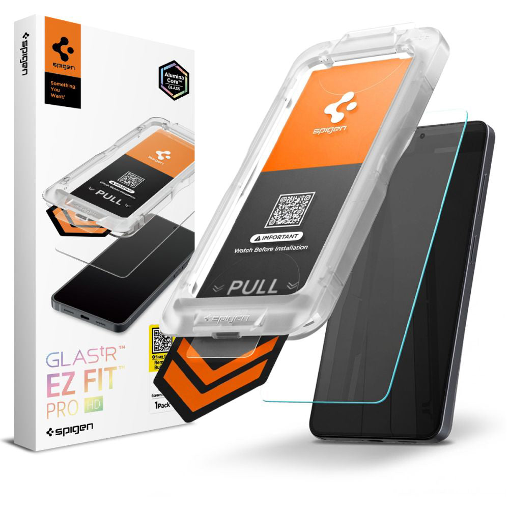 Beskyttelsesfilm til skærm Spigen GlastR EZ FIT Pro HD til Samsung Galaxy S26 Plus S947, Hærdet Glas, Full Glue AGL11086