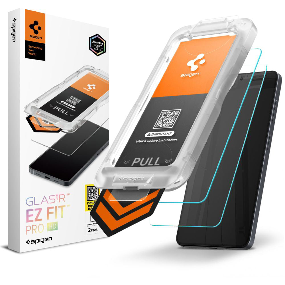 Beskyttelsesfilm til skærm Spigen GlastR EZ FIT Pro HD til Samsung Galaxy S26 Plus S947, Hærdet Glas, Fuldklæbende, Sæt med 2 stykker AGL11084