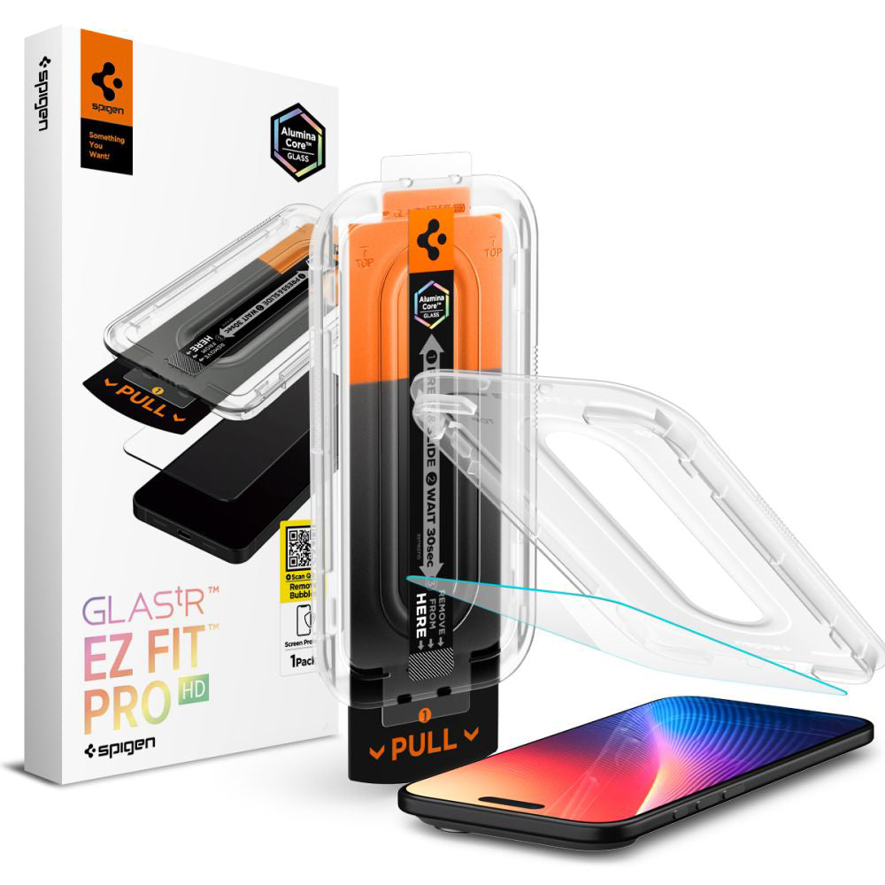 Beskyttelsesfilm til skærm Spigen GlastR EZ FIT Pro til Apple iPhone 17 Air, Hærdet Glas, Full Glue AGL09870