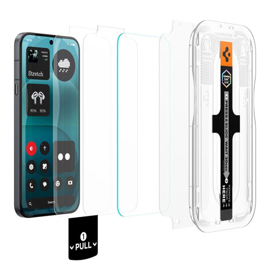 Skærmbeskyttelsesfilm Spigen GlastR EZ FIT Pro til Nothing Phone (4a) Pro, hærdet glas, fuld lim, sæt med 2 stk. AGL11681