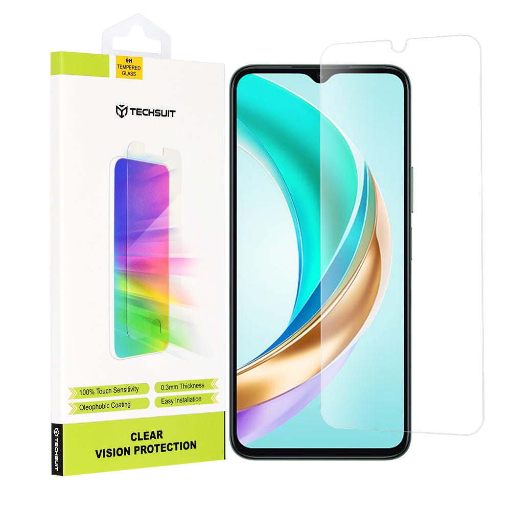 Beskyttelsesfilm Techsuit Clear Vision til Honor X6b, Hærdet Glas, Fuldklæbende