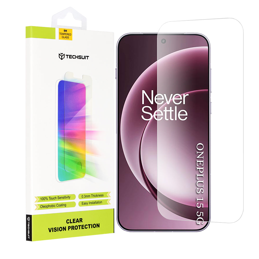 Beskyttelsesfilm Techsuit Clear Vision til OnePlus 15, Hærdet Glas, Full Glue