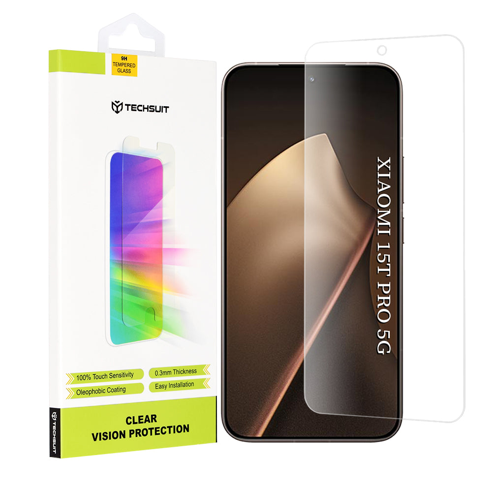 Beskyttelsesfilm Techsuit Clear Vision til Xiaomi 15T Pro, Hærdet Glas, Full Glue