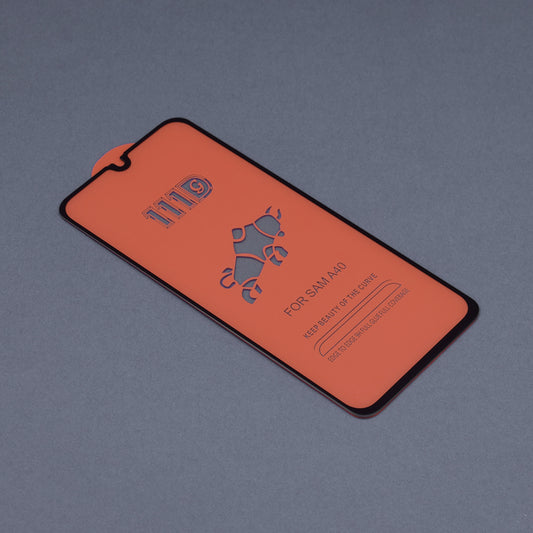 Techsuit skærmbeskyttelsesfilm til Samsung Galaxy A40 A405, hærdet glas, fuld lim, 111D, sort