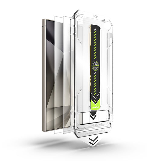 Techsuit TitanGlass CrystalHD Skærmbeskyttelsesfilm til Samsung Galaxy S24 Ultra S928, Sikkerhedsglas, Fuld Lim, Sæt med 2 stk