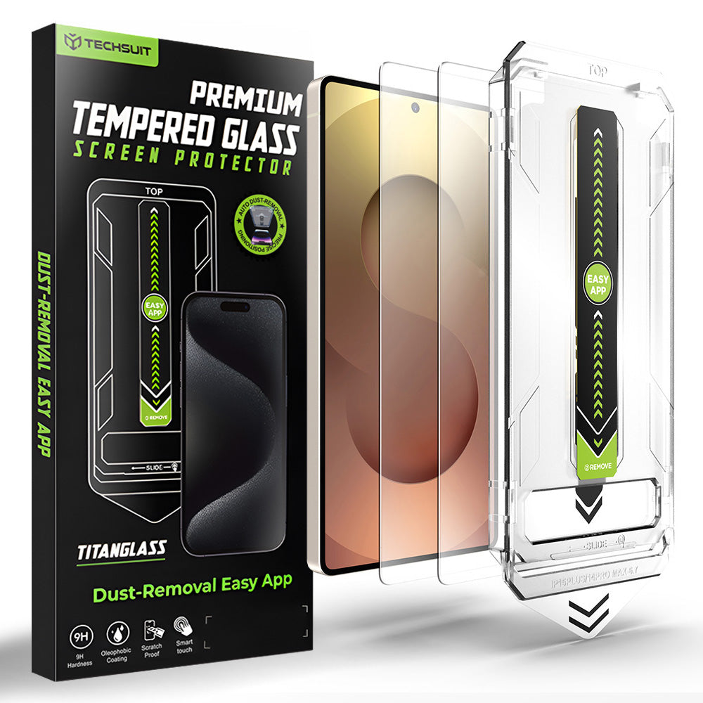 Beskyttelsesfilm til skærm Techsuit TitanGlass CrystalHD til Samsung Galaxy S26 Ultra S948, Hærdet glas, Fuldklæbende, Sæt med 2 stykker