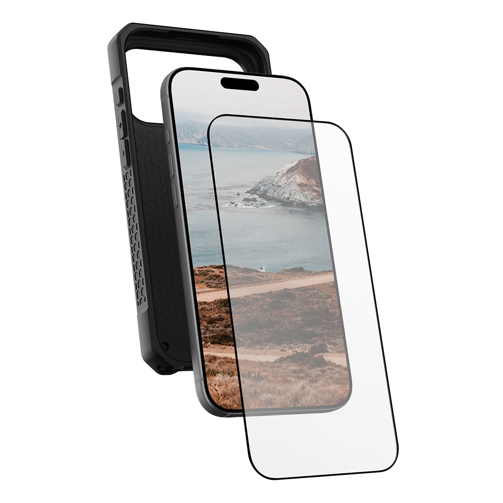 Beskyttelsesfilm til skærm Urban Armor Gear Shield til Apple iPhone 17 Pro, Hærdet Glas, Fuldklæbende, Sort