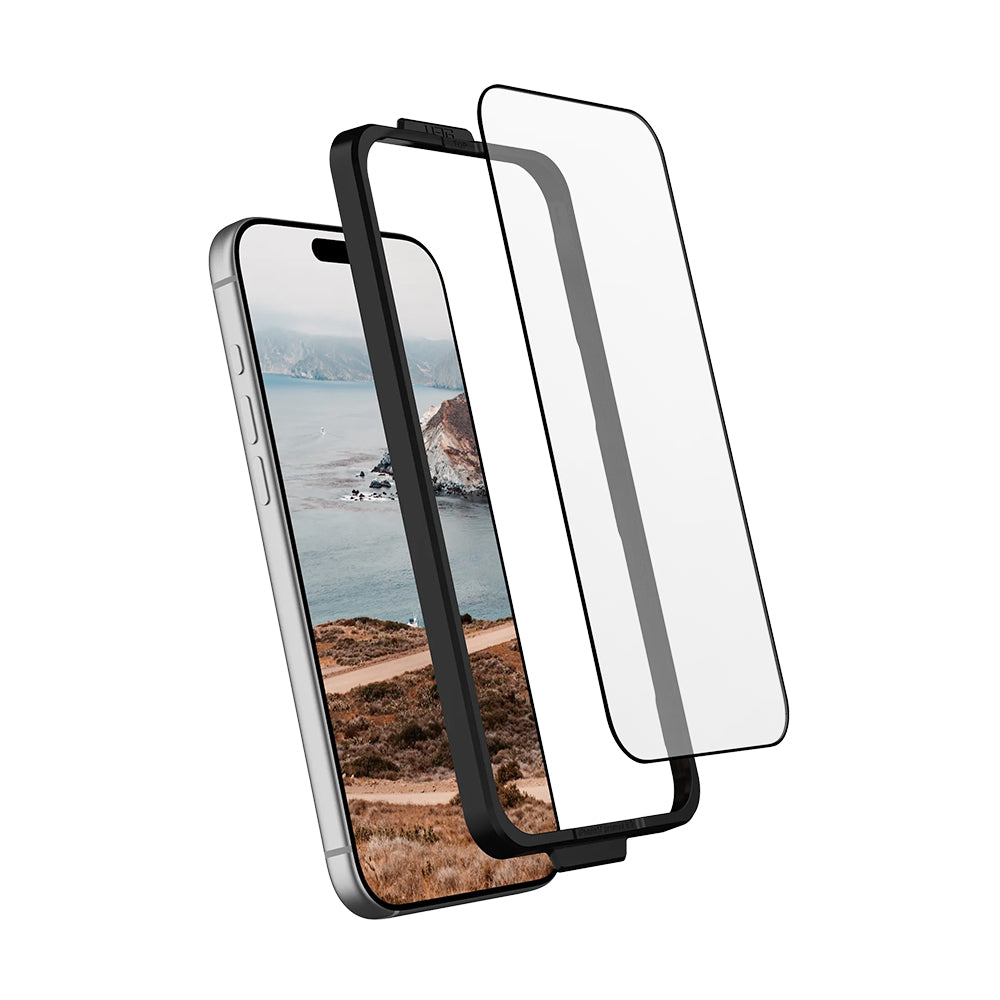 Beskyttelsesfilm til skærm Urban Armor Gear Shield til Apple iPhone 17 Pro, Hærdet Glas, Fuldklæbende, Sort