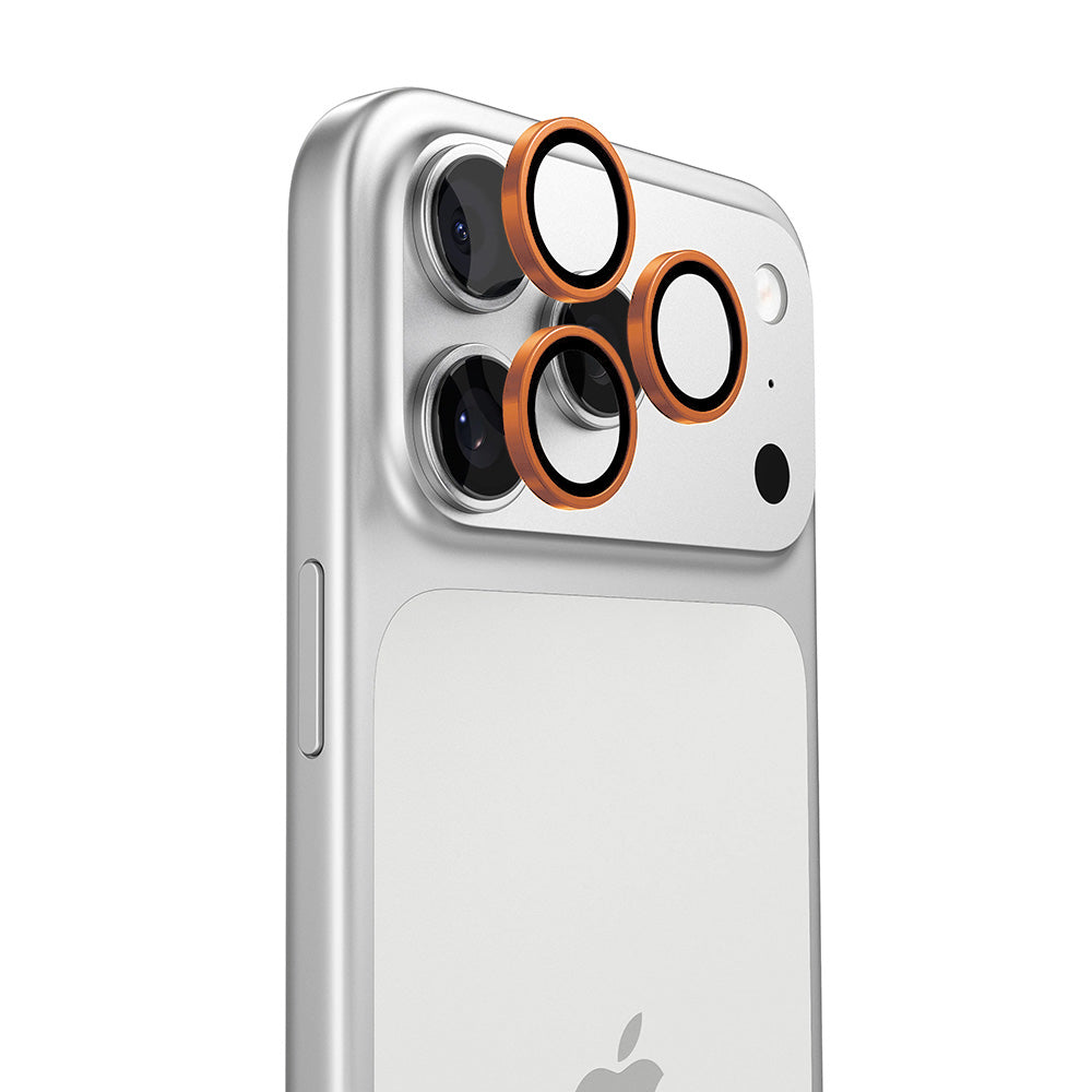 Torras Lensguard bagkamera beskyttelsesfilm til Apple iPhone 17 Pro Max / 17 Pro, hærdet glas, orange