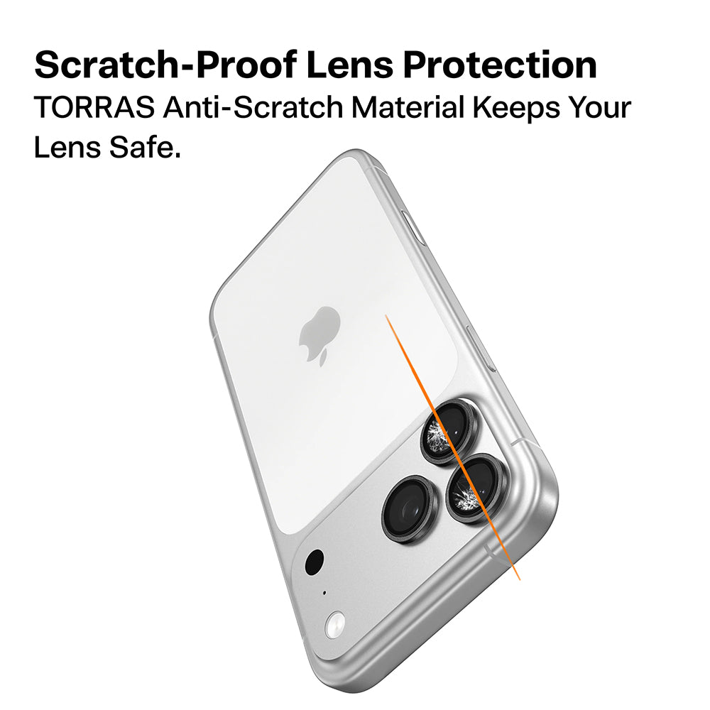 Torras Lensguard bagkamera beskyttelsesfilm til Apple iPhone 17 Pro Max / 17 Pro, hærdet glas, orange