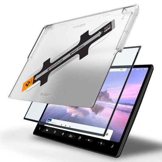 Spigen GlastR EZ FIT beskyttelsesfilm til Tesla X / S navigation (2022 - 2021), hærdet glas, sort AGL04688