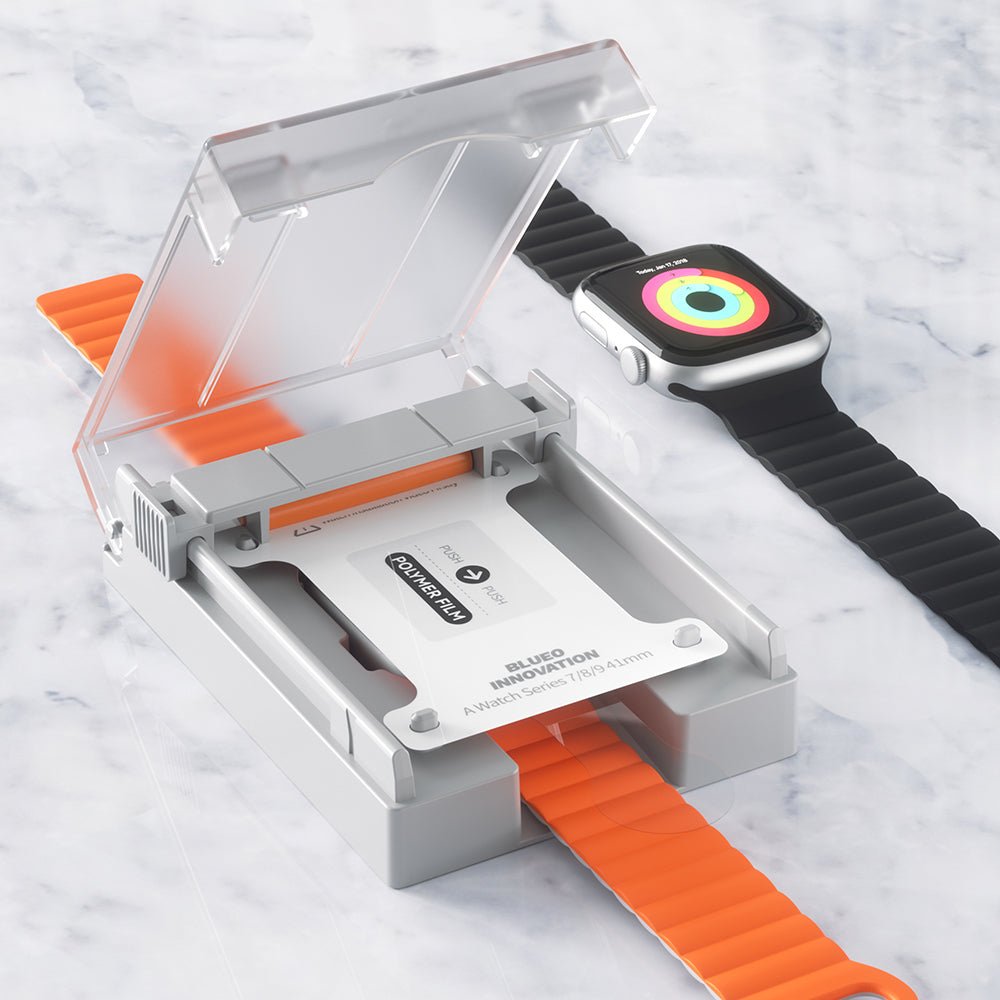 Blueo High Molecule Beskyttelsesfilm til Apple Watch 8 / 7 41mm Serie, Hærdet Glas, Sort