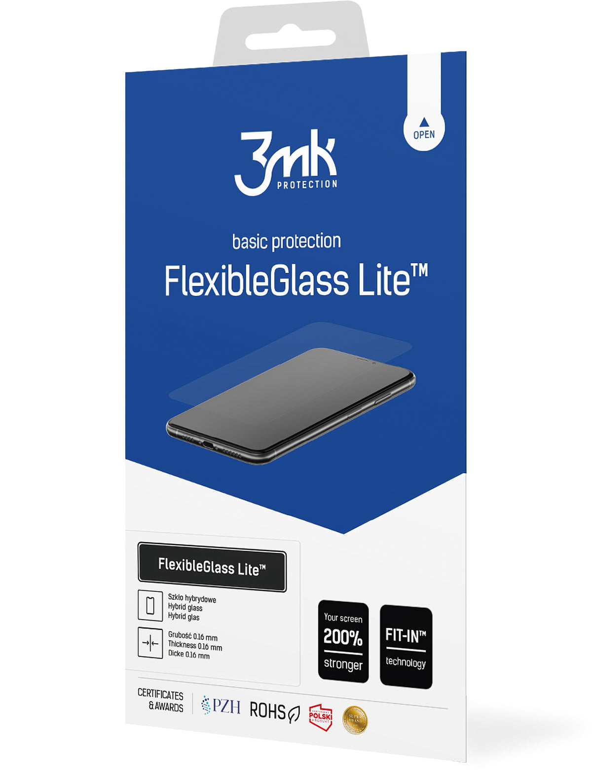 Beskyttelsesfilm til skærm 3MK FlexibleGlass Lite til Apple iPhone 17e / 16e / 14 / 13 Pro, Fleksibelt Glas, Fuldklæbende
