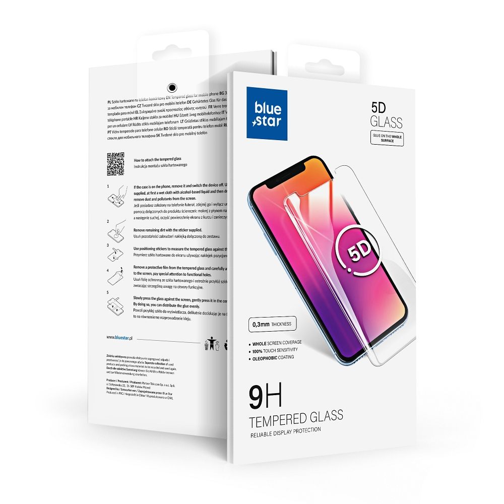Beskyttelsesfilm Blue Star Skærm til Samsung Galaxy S21 Ultra 5G G998, Hærdet Glas, Fuldklæbende, 5D, Sort