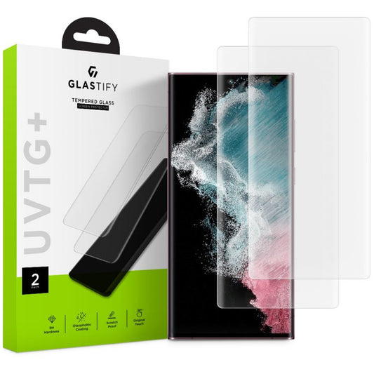 Skærmbeskytter GLASTIFY UVTG+ til Samsung Galaxy S22 Ultra 5G S908, glas, UV-lim, sæt med 2 dele GST008 GST008